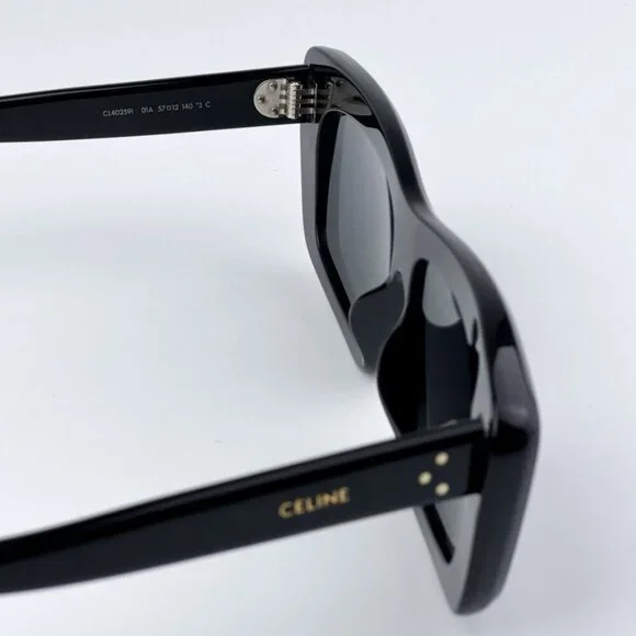 Celine CL40259I 01A BRAND NEW Sunglasses Black Black Rectangle Unisex